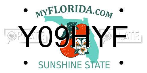 Y09HYF Florida License Plate