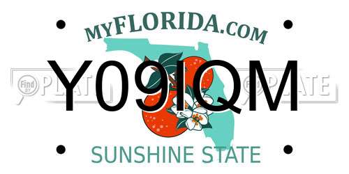 Y09IQM Florida License Plate
