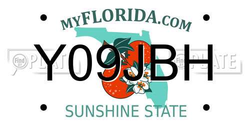 Y09JBH Florida License Plate