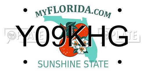 Y09KHG Florida License Plate