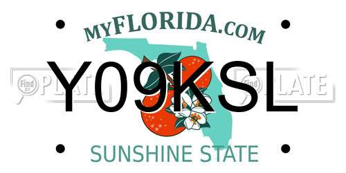 Y09KSL Florida License Plate