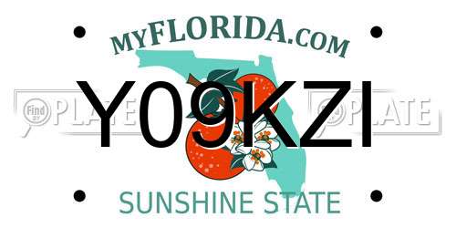 Y09KZI Florida License Plate