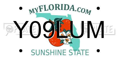 Y09LUM Florida License Plate