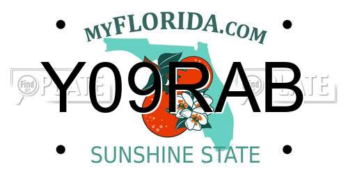 Y09RAB Florida License Plate