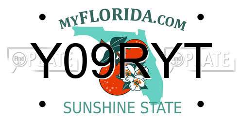 Y09RYT Florida License Plate
