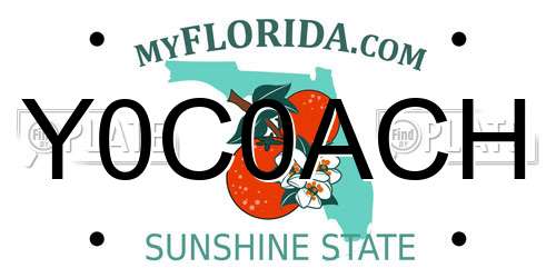 Y0C0ACH Florida License Plate