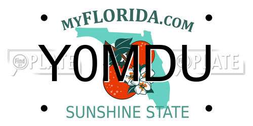 Y0MDU Florida License Plate