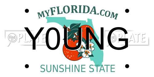 Y0UNG Florida License Plate