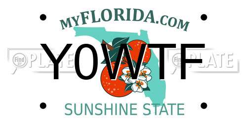 Y0WTF Florida License Plate