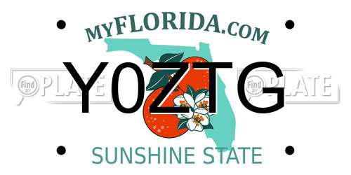 Y0ZTG Florida License Plate