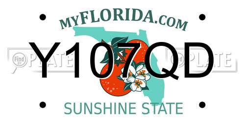 Y107QD Florida License Plate