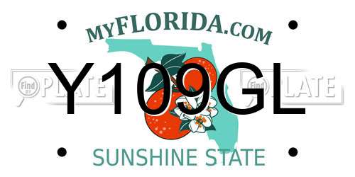Y109GL Florida License Plate
