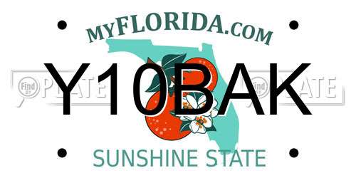 Y10BAK Florida License Plate
