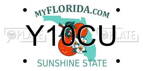 Y10CU Florida License Plate