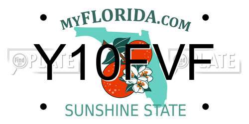 Y10FVF Florida License Plate