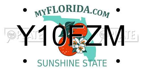 Y10FZM Florida License Plate