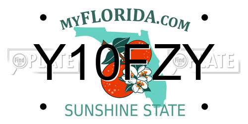 Y10FZY Florida License Plate