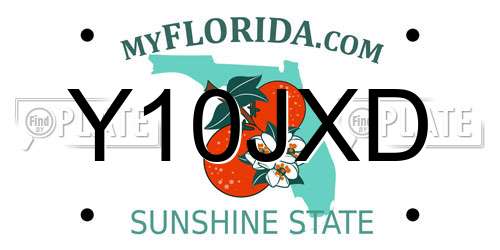 Y10JXD Florida License Plate