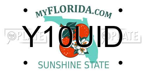 Y10UID Florida License Plate