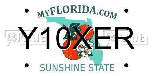 Y10XER Florida License Plate