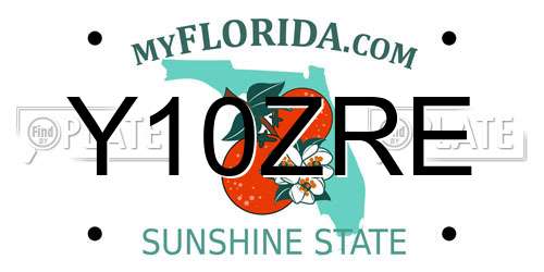 Y10ZRE Florida License Plate
