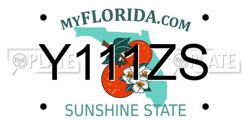 Y111ZS Florida License Plate