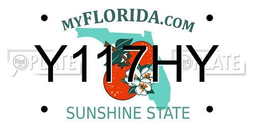 Y117HY Florida License Plate
