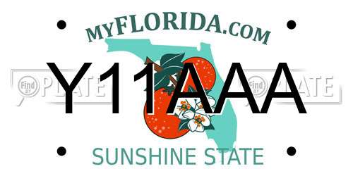 Y11AAA Florida License Plate