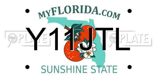 Y11JTL Florida License Plate