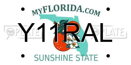 Y11RAL Florida License Plate