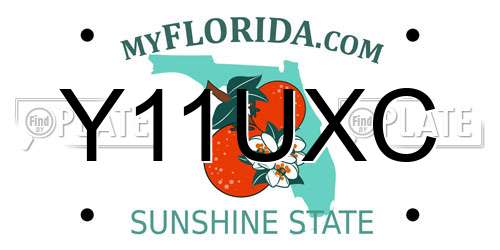 Y11UXC Florida License Plate