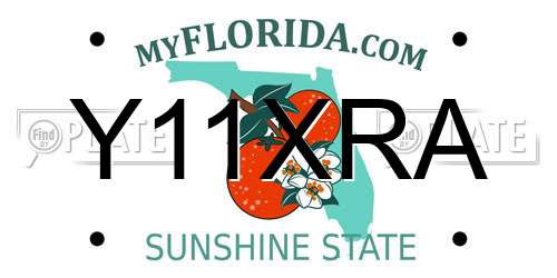 Y11XRA Florida License Plate