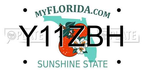 Y11ZBH Florida License Plate