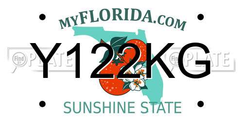 Y122KG Florida License Plate