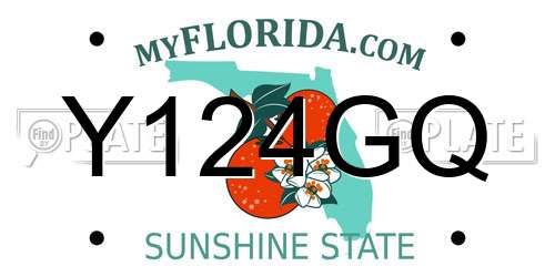 Y124GQ Florida License Plate