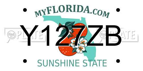 Y127ZB Florida License Plate