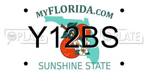 Y12BS Florida License Plate