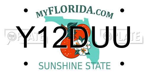 Y12DUU Florida License Plate