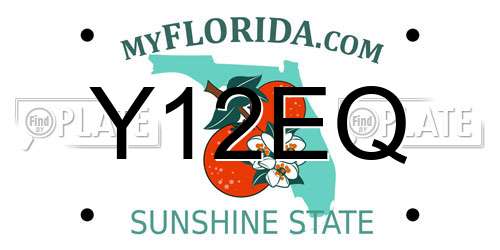 Y12EQ Florida License Plate