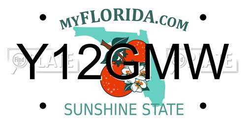 Y12GMW Florida License Plate