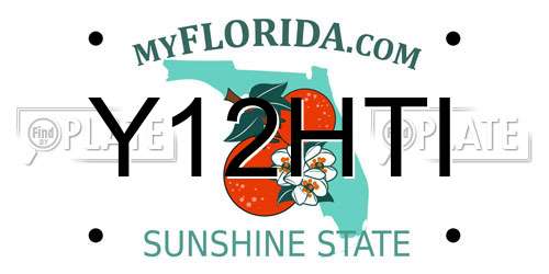 Y12HTI Florida License Plate