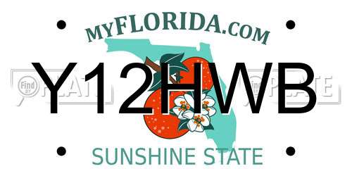 Y12HWB Florida License Plate