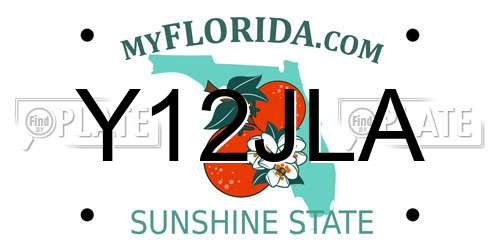Y12JLA Florida License Plate