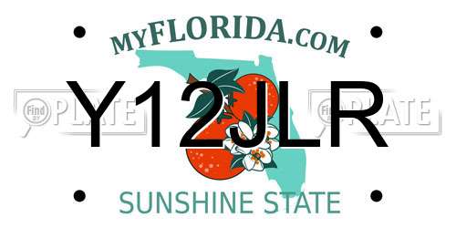 Y12JLR Florida License Plate