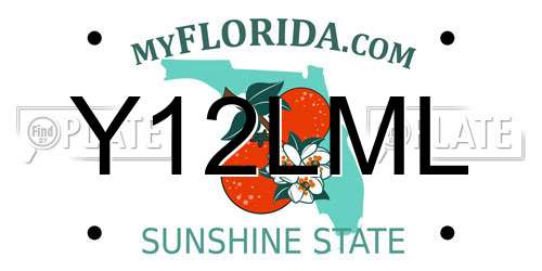 Y12LML Florida License Plate