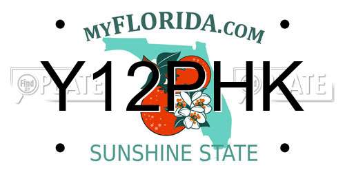 Y12PHK Florida License Plate