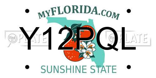 Y12PQL Florida License Plate