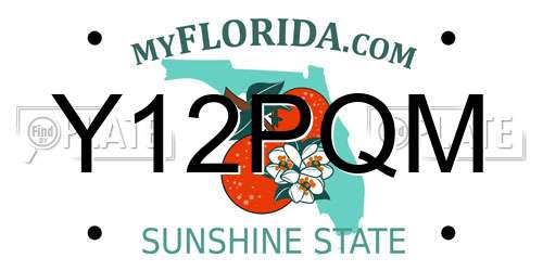 Y12PQM Florida License Plate
