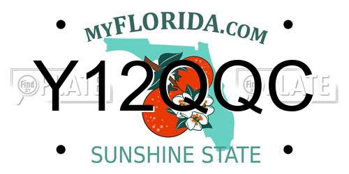 Y12QQC Florida License Plate