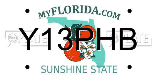 Y13PHB Florida License Plate